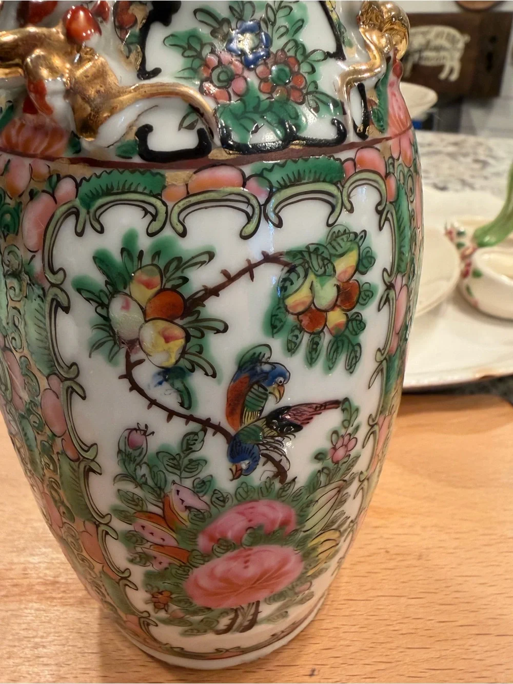 Hand-Painted Ceramic Decorative Vase in Multi-Color